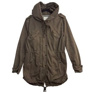 Velvet Graham Spencer M Olive Green Utility Anorak Jacket Hooded Drawstring Fall